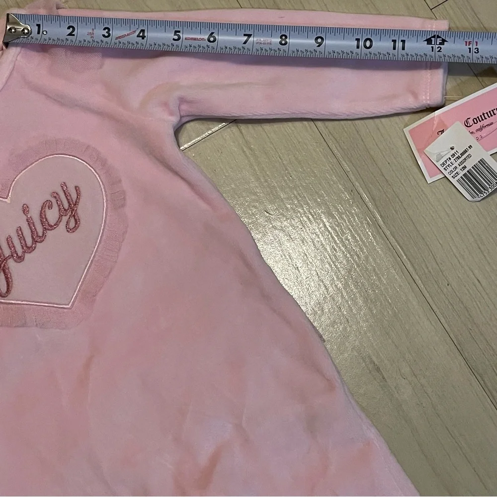 NWT Juicy Couture Velour Pink Baby Girl 12 M Footie Onesie Bodysuit Pajama
